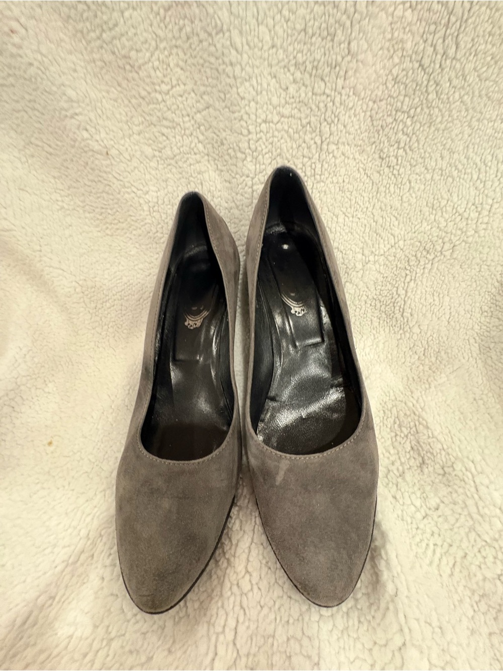 Tod’s “Zeppa Gomma” Grey Suede Wedge Pumps Size 9